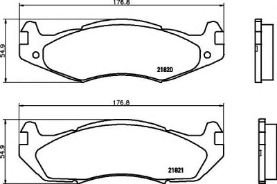 HELLA PAGID 8db355006371 -  Комплект тормозных колодок, дисковый тормоз